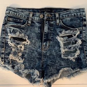 FLYING MONKEY stretch denim, high waist shorts